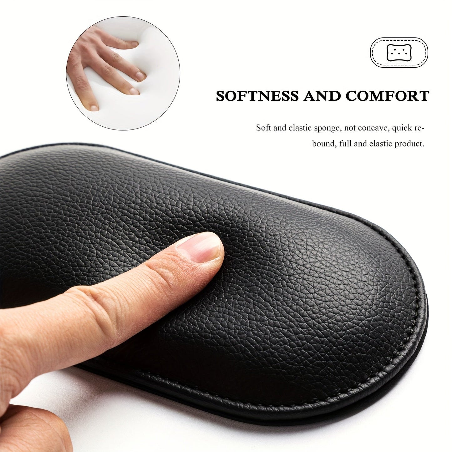 Black Desk Keyboard Wrist Guard Support Pad Set with Mouse Cushion - Memory Foam Anti-Skid Mouse Cushion, Ideal for Office Use