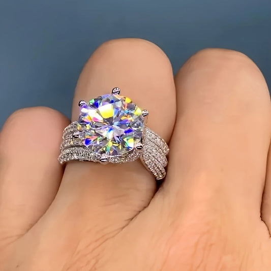 Zarif Shavano Luks 3/5 Karat Moissanite To'y Halqasi - To'ylar va Yubileylarga Mukammal, Vintage Ilhomlangan S925 Kumush Dizayni, Unga Romantik Sovg'a