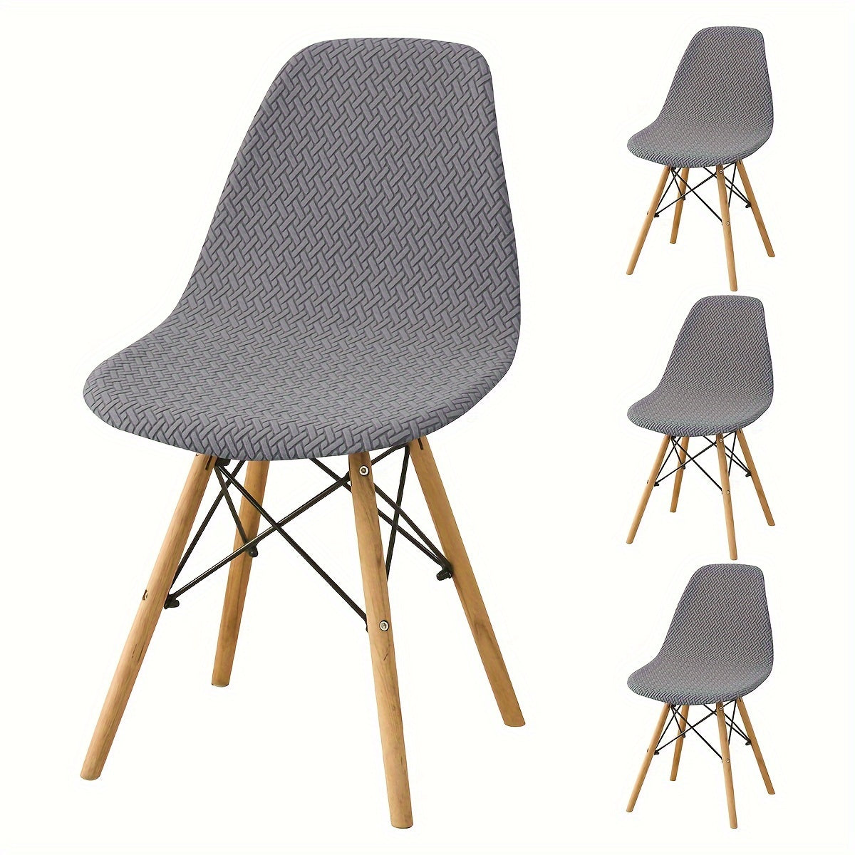 Set of 4 or 6 160T Jacquard Shell Chair Covers for Emms Chair.