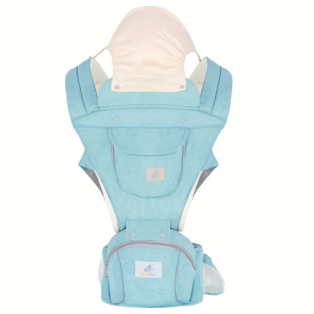 Baby Carrier Waist Stool with Storage Bag, 3-in-1 Baby Carrier including a Hip Seat Lumbar Stool and Removable Hood, perfect for gifting during Christmas, Halloween, and Thanksgiving Day.