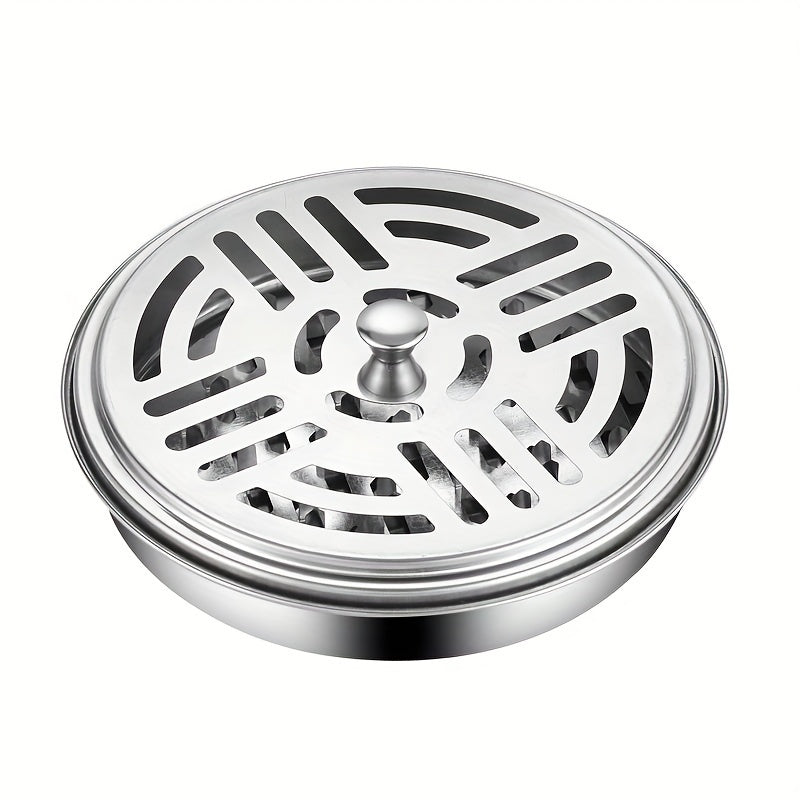 Sturdy Stainless Steel Mosquito Coil Holder with Lid - Flame-Resistant & Durable, Great for Residences, College Dorms & Accommodations - Ideal for Year-End Festivities like Halloween, Thanksgiving, Christmas & New Year's Eve