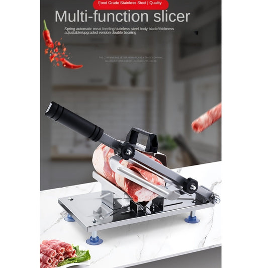 Dragon Treasure Stainless Steel Manual Meat Slicer with Rectangle Blade - Less Than 1L Capacity for Beef and Mutton. Ideal for Rolling, Fat Trimming, and Hot Pot Preparation. No Electricity Needed.