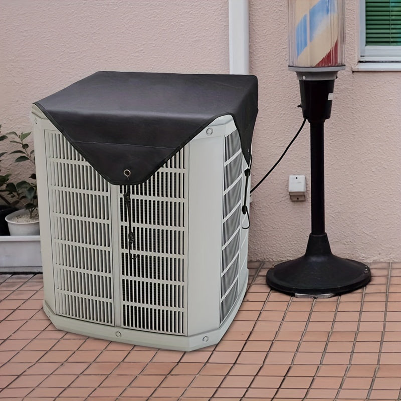 Cover for air conditioning unit with dual-layered protection, suitable for all seasons. Guards against dust and water, fits universally without needing electricity.