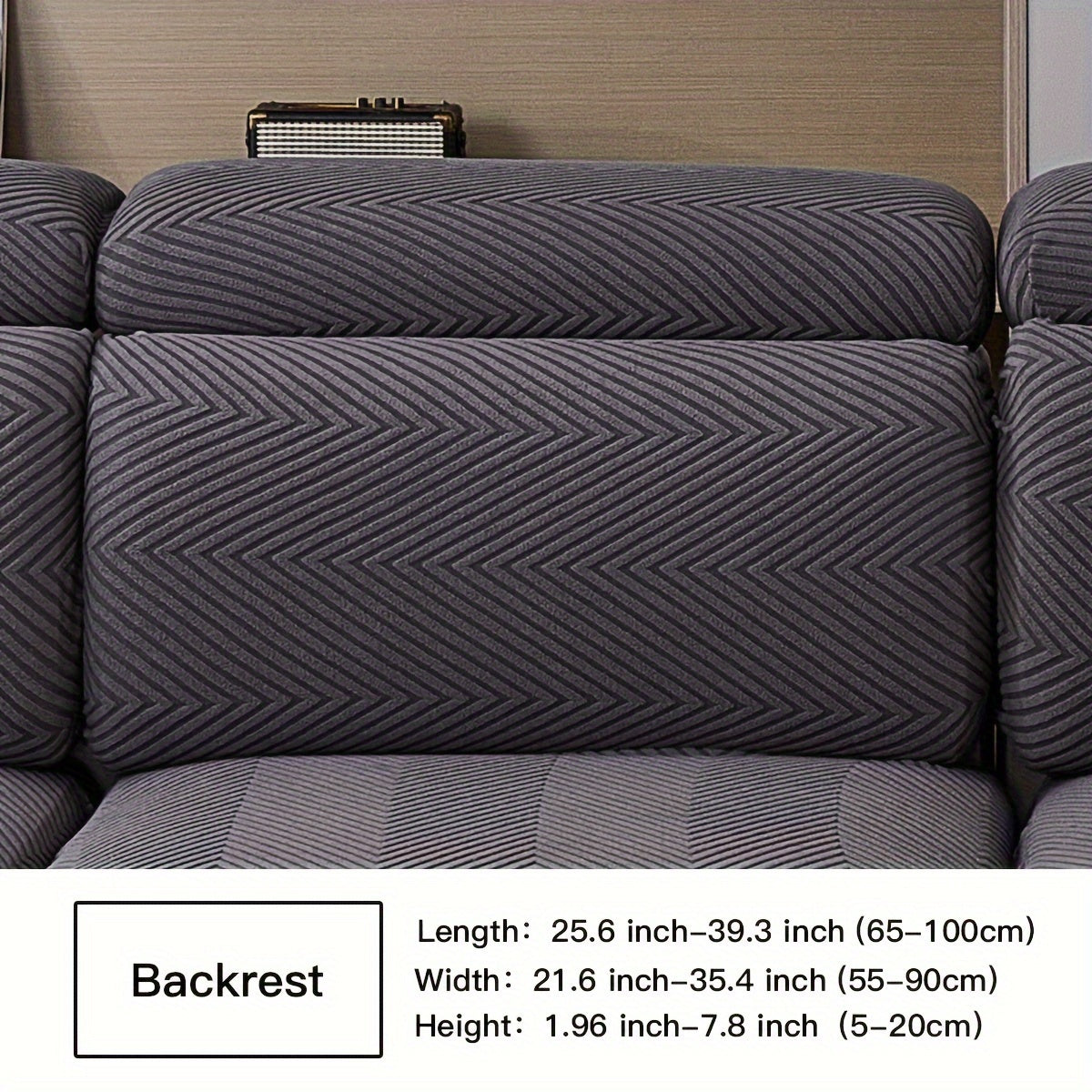 Waterproof sofa cover with elastic stretch and jacquard argyle pattern for home or office decor.