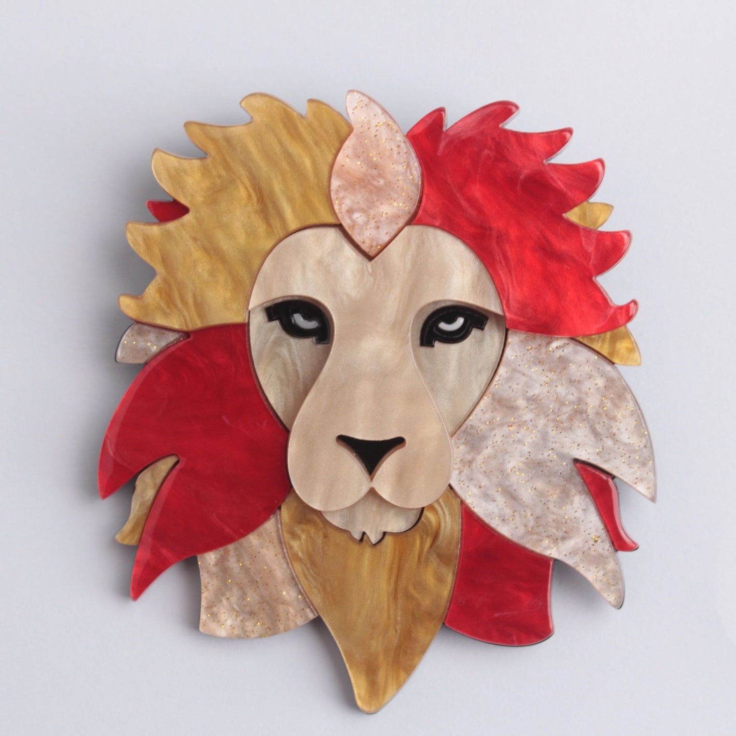 Elegant Lion Shaped Brooch - Acrylic Badge for Women's Dress, Sweater, or Clothing Accessory