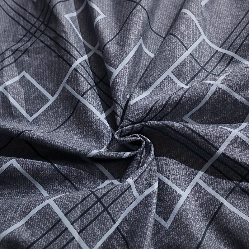 Односпальная элегантная fitted sheet с геометрическим принтом (наволочка не включена), роскошно мягкий защитный матрас, идеально подходит для спальни или гостевой комнаты, с дизайном глубокого кармана, fitted sheet продается отдельно.