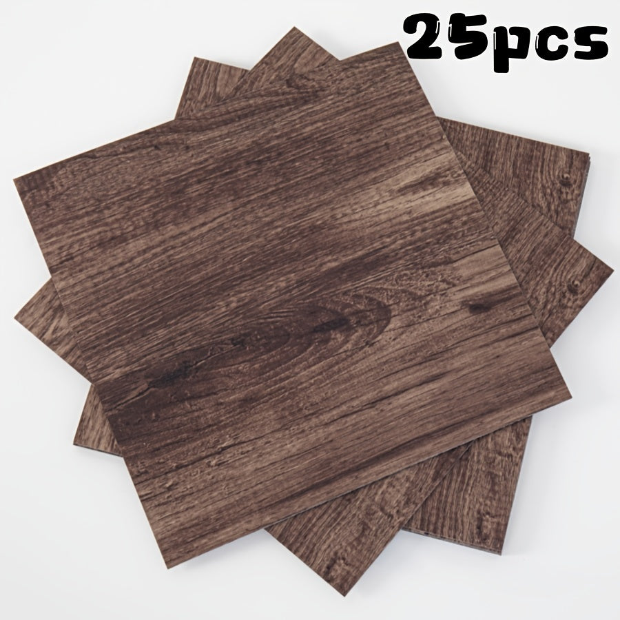 Luxury 3D texture retro self-adhesive floor stickers in packs of 25 or 50. Resistant to slipping and easy to apply. Waterproof and stain-proof, suitable for various rooms in the home. Ideal