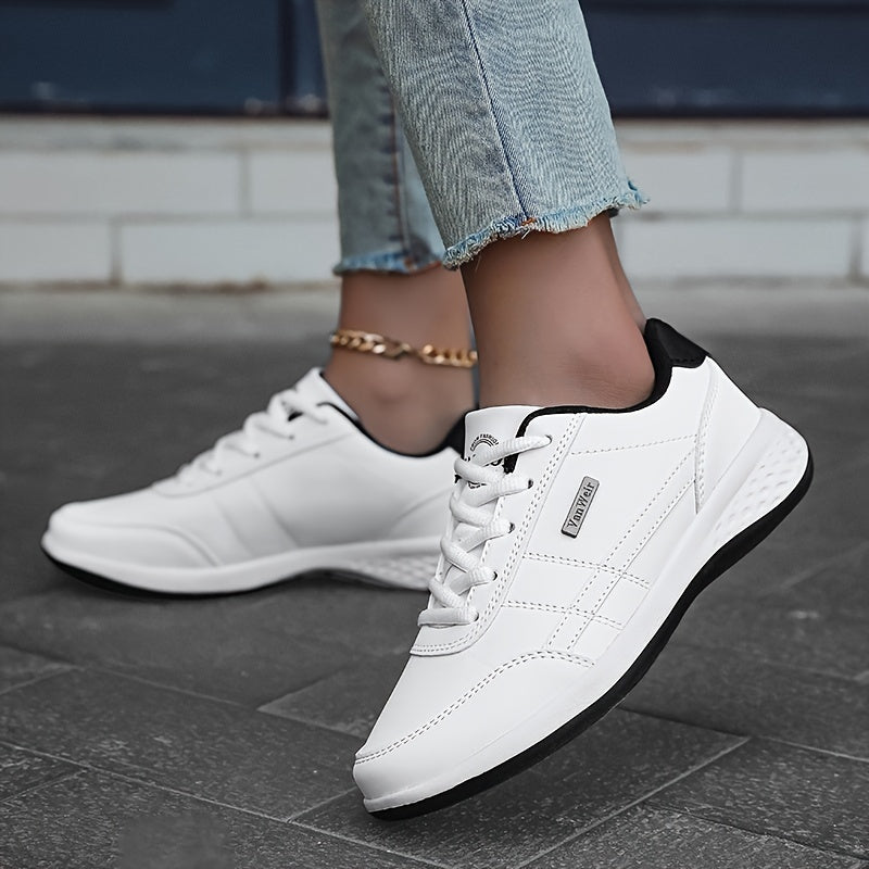 Women's casual lace-up sneakers with platform soft sole, perfect for walking or running.