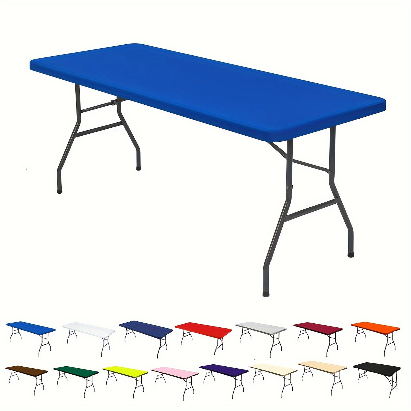 Polyester half pack stretch table cover for Christmas parties, suitable for indoor and outdoor use.