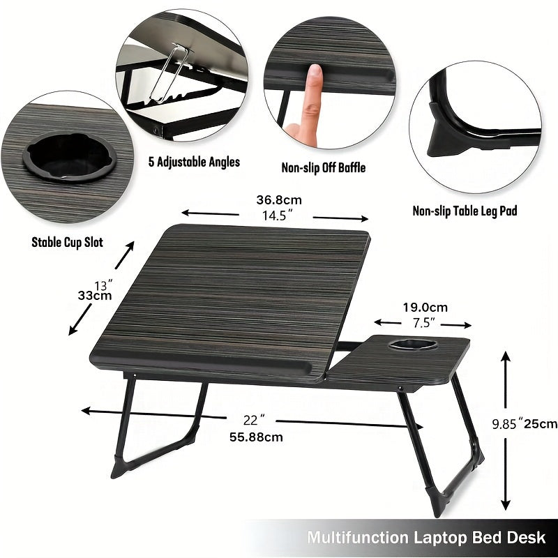 1 Laptop Bed/sofa Table with cup holder that can also be used as a Couch Table, Home Desk, Breakfast Tray, Movie in Bed stand, or Bed Table with folding legs. Great for use as a Laptop