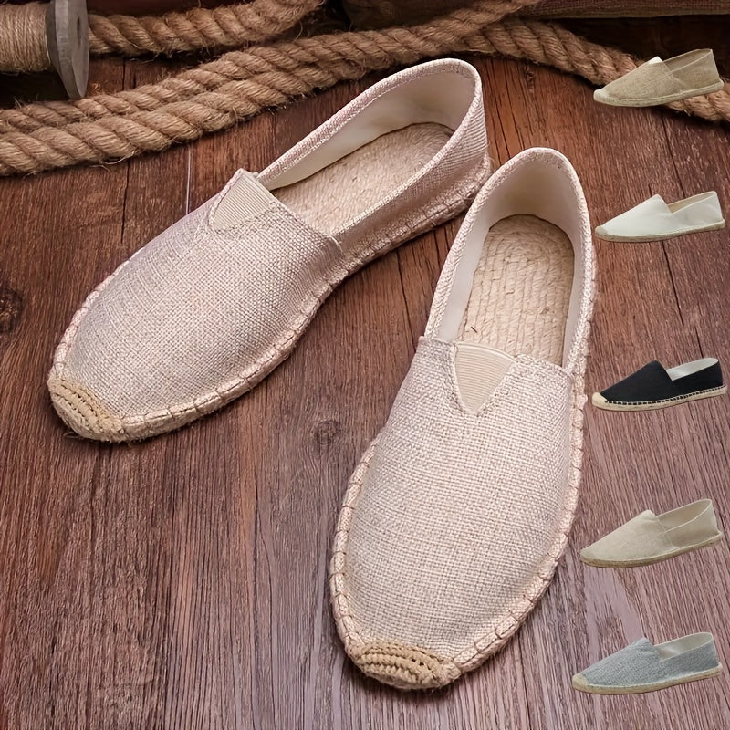 Men's slip-on espadrilles for casual comfort while walking.