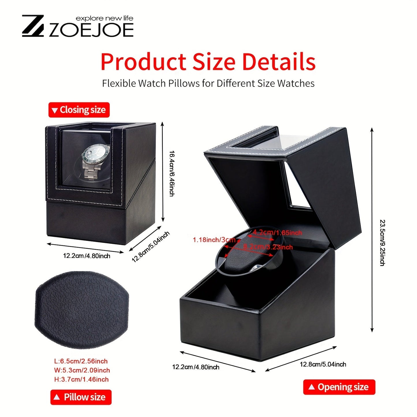 Ideal choice for gifts, this black PU/carbon fiber watch winder box is suitable for both men's and women's automatic watches. The single/double design ensures an organized storage and elegant display of your timepieces.