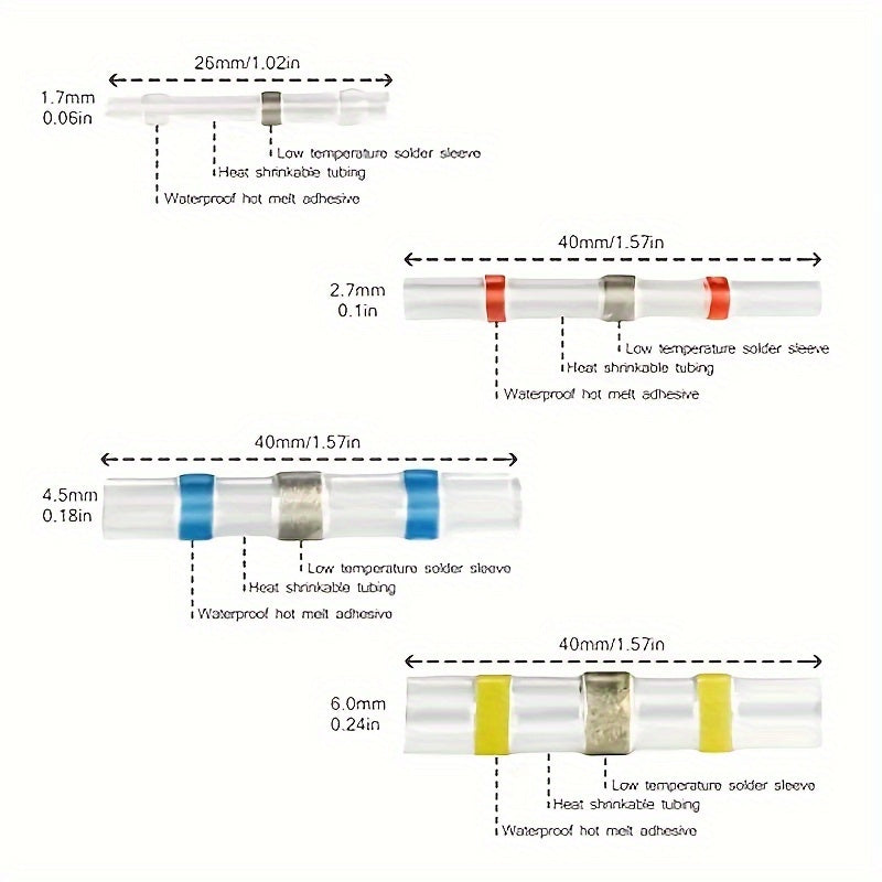 300//900pcs Heat Shrink Wire Connectors for Marine & Automotive Use