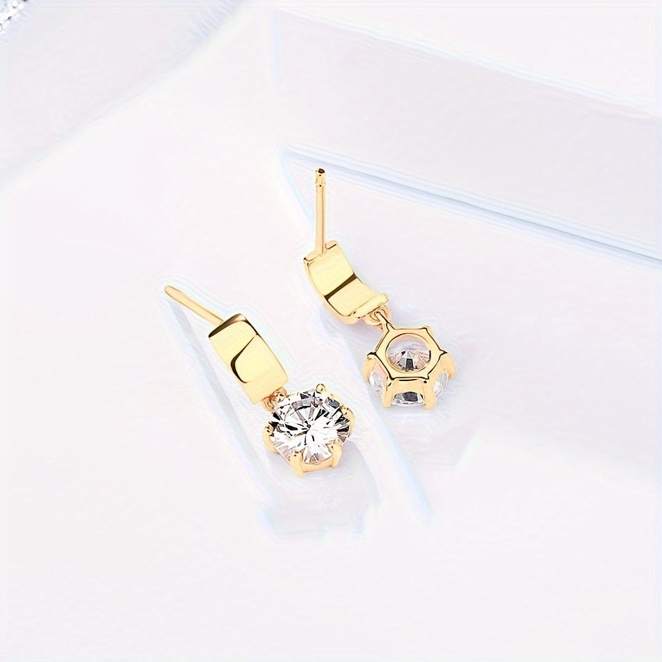 These Korean version 925 sterling silver stud earrings feature 1 carat Moissanite stones, perfect for both men and women with a high-end design sense. The creative and versatile design is perfect for daily wear, dates, parties, travel, vacations