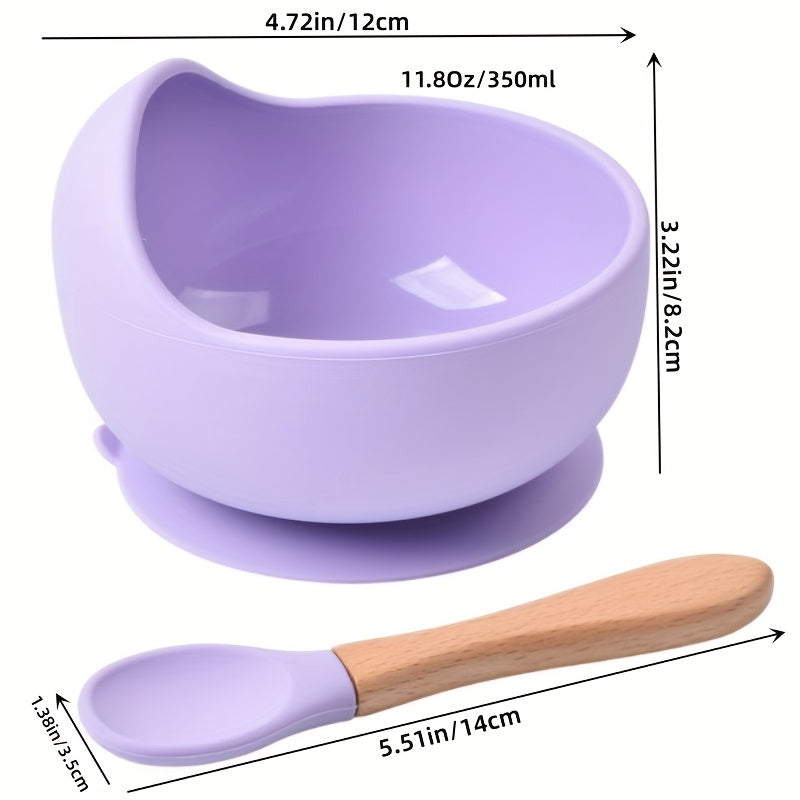 Silicone Baby Bowls Set with Suction, Spoon, and Plate - BPA Free Utensils for Babies, Kids, and Toddlers - Ideal for Baby-Led Weaning and Self-Feeding in First Stage