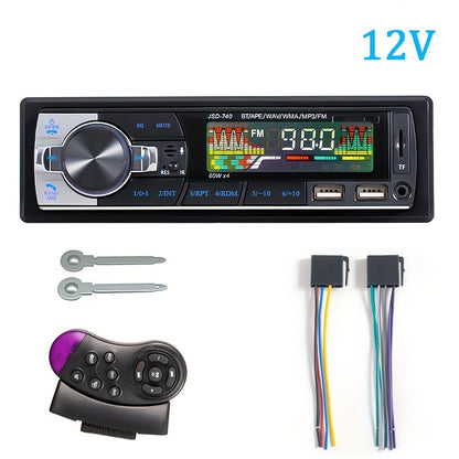 1 DIN avtomobil stereo, simsiz masofadan boshqarish, 60Wx4 FM qabul qilgich, AUX/USB/TF qo'llab-quvvatlash, ISO interfeysi, 12V/24V mos keladi.