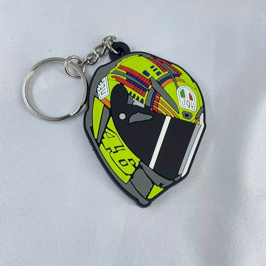 Perfect Gift for Men: Durable Rubber & PVC Sporty Motorcycle Racer Keychain - Ideal for Christmas, Halloween, Birthdays, and Anniversaries