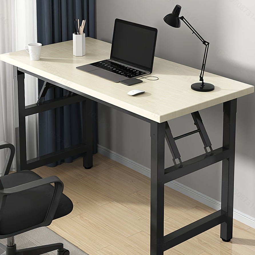 Foldable Office Desk for Work, Study, Dining - Metal Frame in White/Yellow/Black - Versatile for Various Uses