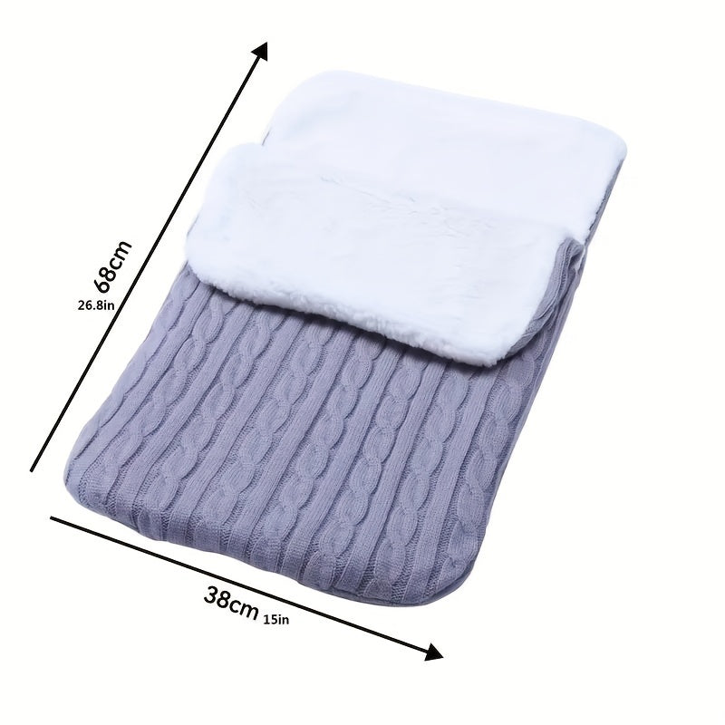 Thickened Knitted Warm Pad with Plush Velvet, Perfect for Christmas, Halloween, and Thanksgiving Day Gifting