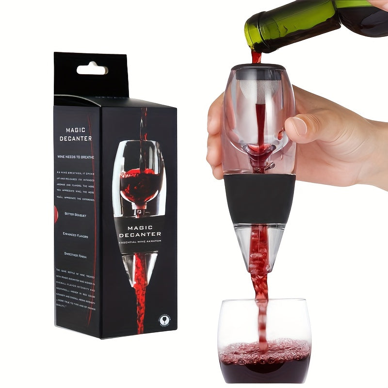 Plastic wine aerator for quick aeration of white and red wines, commonly used wineware accessory.