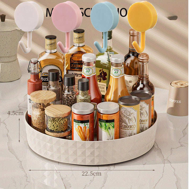 Spice Box, Fruit Plate, Snack Box, Countertop Seasoning Storage Rack, Cosmetic Storage Rotating Box, Compact Container for Saving Space.