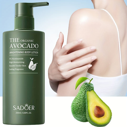 Avocado Hydrating Body Lotion, 250ml - Deeply moisturizes dry skin, smooths and firms delicate skin, absorbs quickly, non-greasy formula with Niacinamide for winter and autumn.