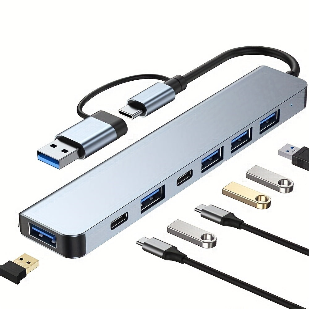 Multi-functional USB C hub with various ports for MacBook Pro/Air and USB C laptops.