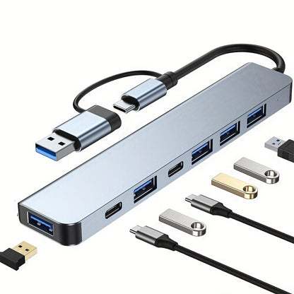 Multi-functional USB C hub with various ports for MacBook Pro/Air and USB C laptops.