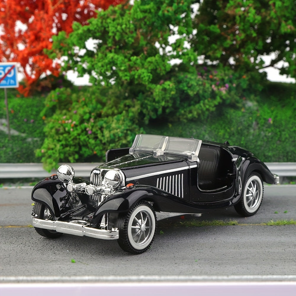 1:32 Scale Alloy Classic Retro Convertible Old Car Model Toy with Openable Door, Great Boy's Birthday Gift