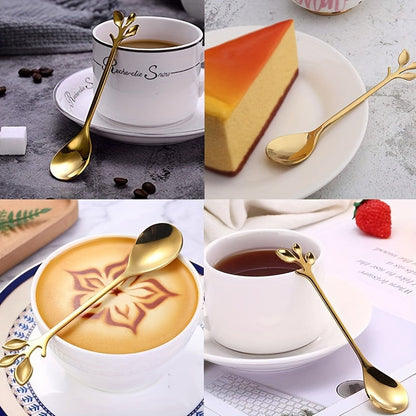 Retro-style stainless steel spoon set perfect for coffee, sugar, ice cream, and desserts - great for use at home, in the kitchen, or in a restaurant.