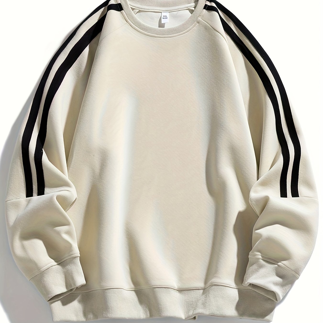 Men's side striped crewneck hoodie, comfortable and breathable, suitable for street and outdoor activities.