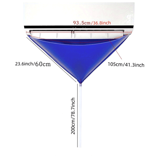 Комплект для чистки кондиционера из 3 предметов — сервисная сумка, 2-метровая водопроводная труба и синий чистящий чехол — улучшает производительность сплит-систем кондиционирования воздуха