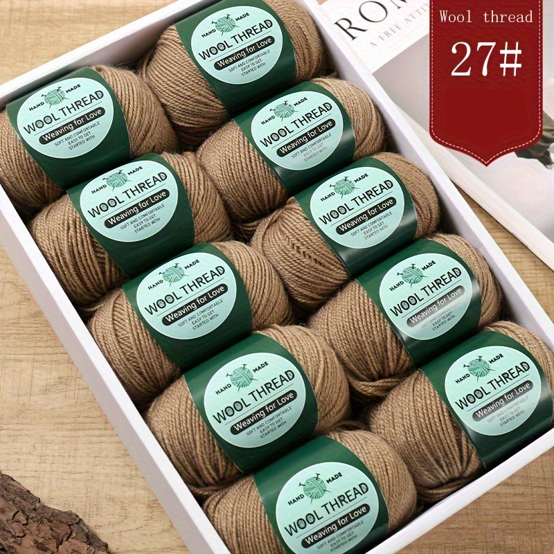 10 pieces of Australian yarn, each pack weighing approximately 500g with 10 balls. It has a moderate thickness, is easy to knit, soft, and warm. Ideal for crocheting sweaters, coats, vests