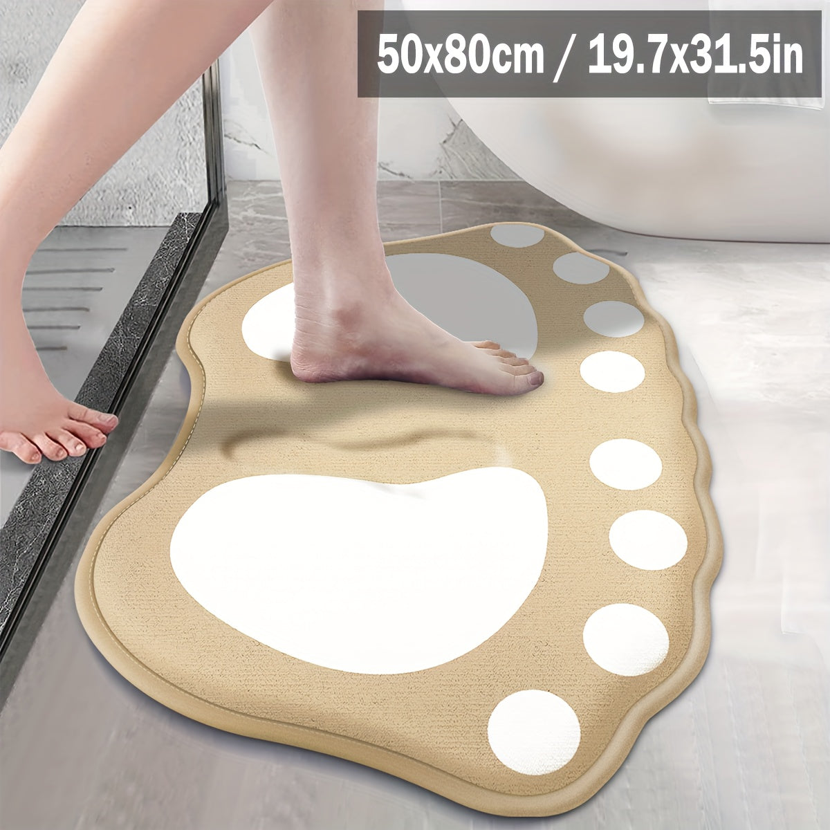 Durable Non-Slip Bath Mat with Irregular Shape, Plush Flannel Material, Hand-Wash Friendly, Adorable Cartoon Design, Ideal for Bathroom Decor in any Home.