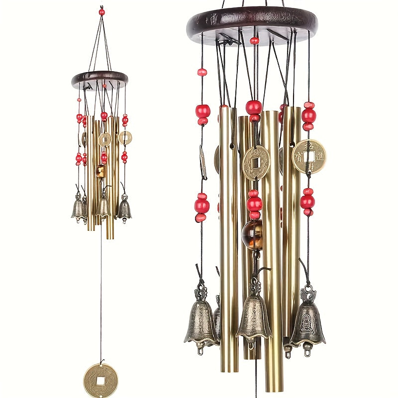 Creative copper bell wind chime for home decoration.