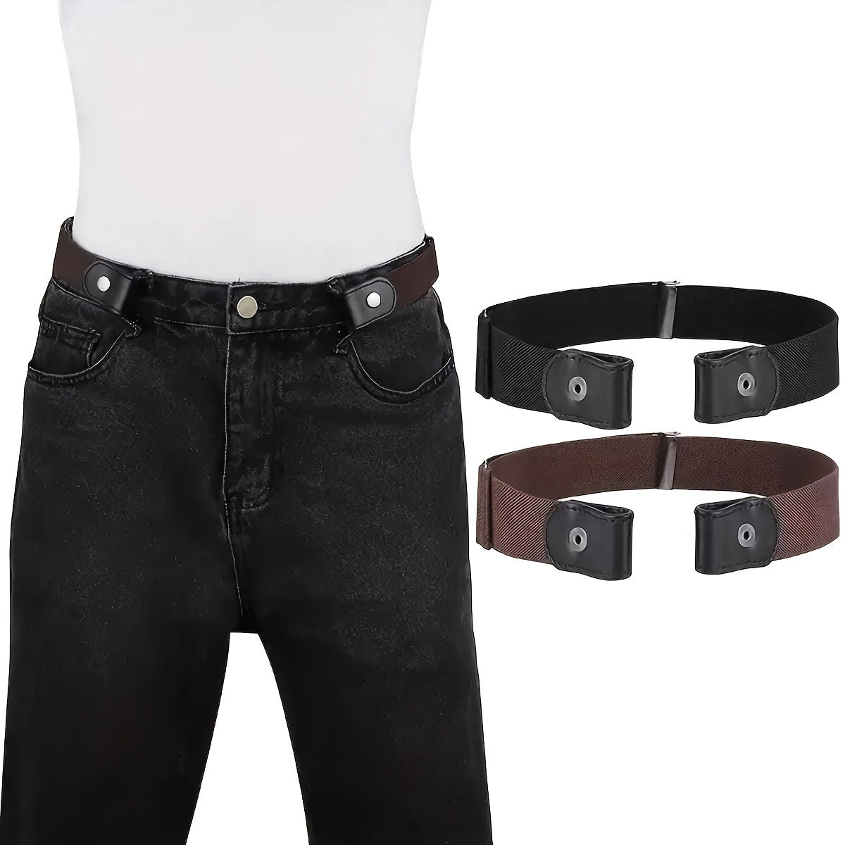 Invisible Elastic Belt for Casual Wear, Unisex, Comfortable, Outdoor Stretch Belt for Pants