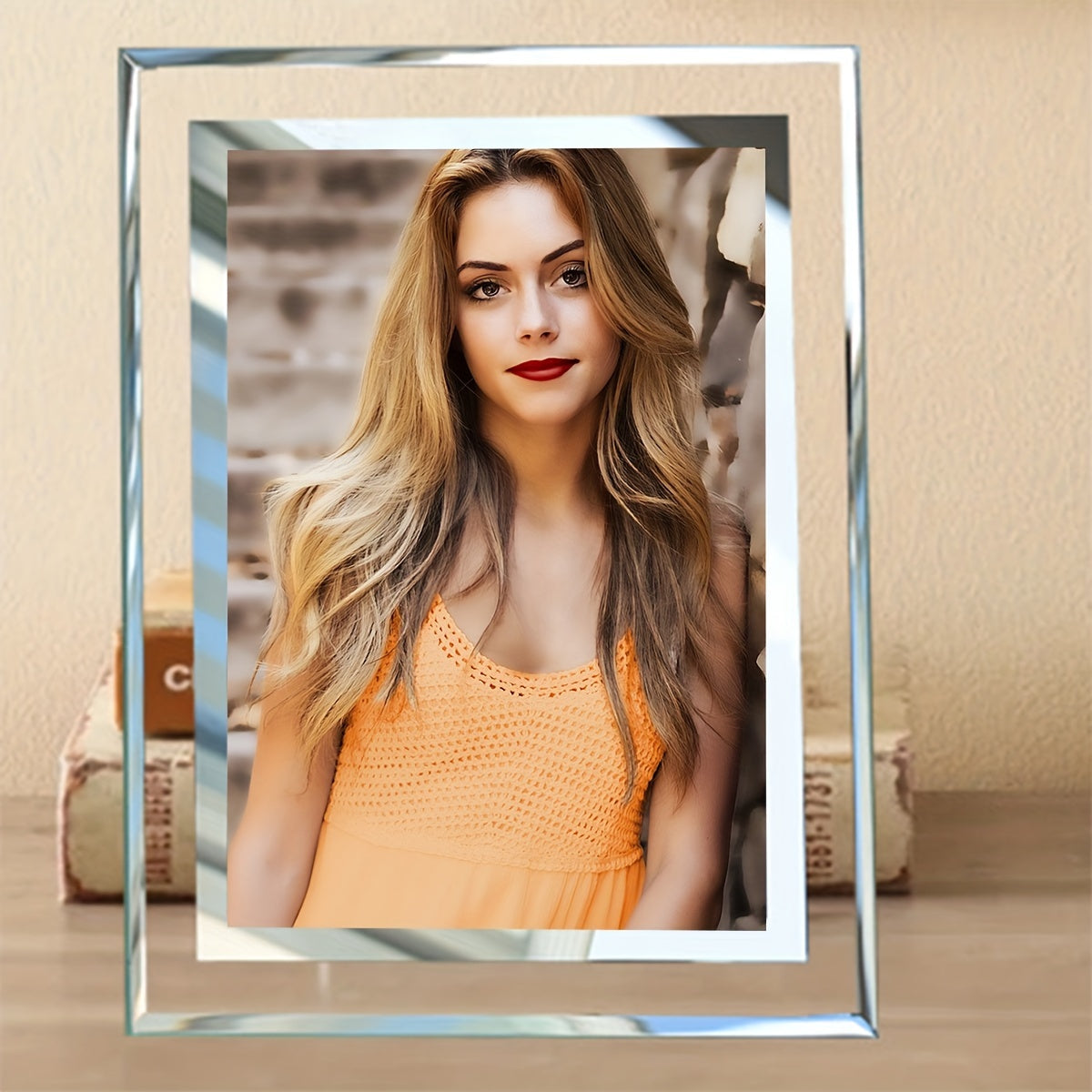 Qicai Xiaolu DIY Clear Tempered Glass Photo Frame in 15.24cm/17.78cm sizes - Enjoy Free Printing, Ideal for Home Decor, Wedding Memories, and Birthday Presents