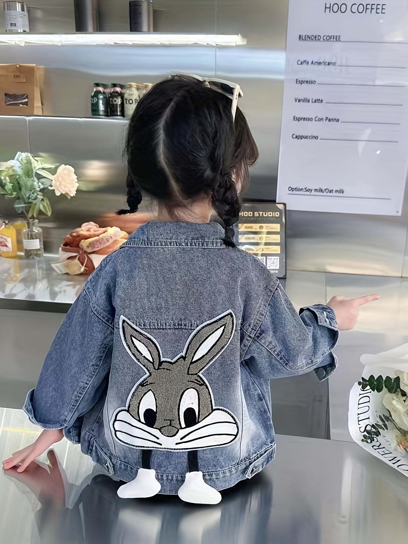 Soft and comfortable, this Girls' 3D Bunny Denim Jacket is perfect for casual spring/fall wear.