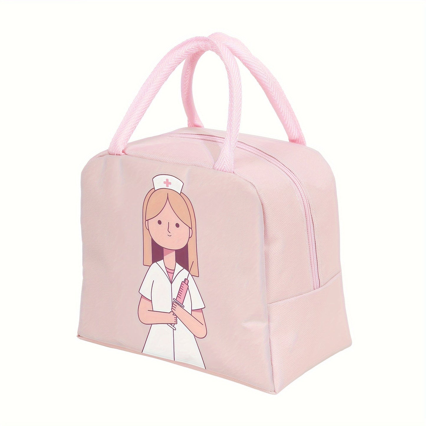 Stylish Nurse-Inspired Insulated Lunch Tote - Made with Tough Oxford Cloth and Aluminum Foil, Easy to Carry with Convenient Handles, Ideal for Work, Traveling, or Picnicking