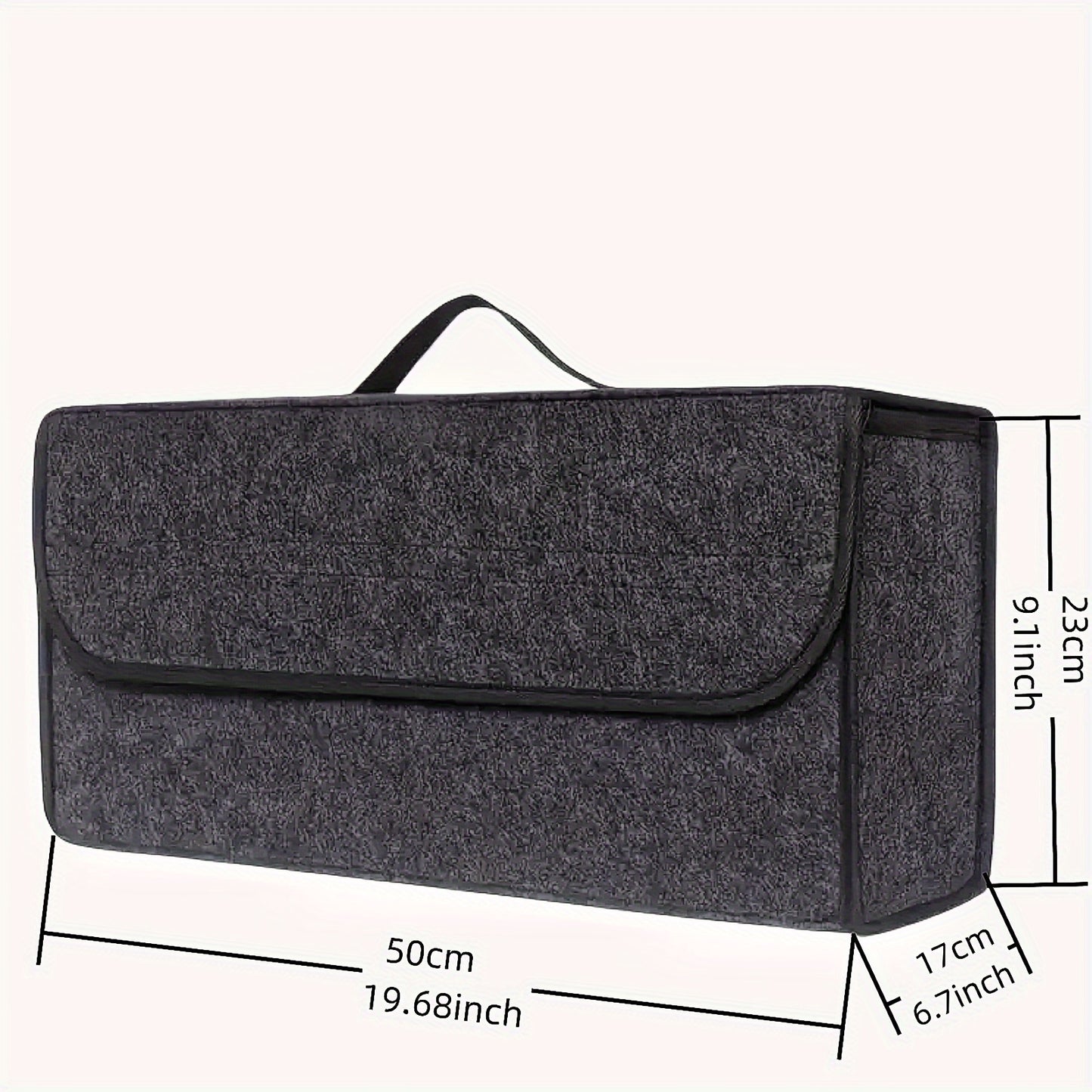 Foldable polyester car trunk organizer 2-pack with felt storage box, space-saving and economical shipping