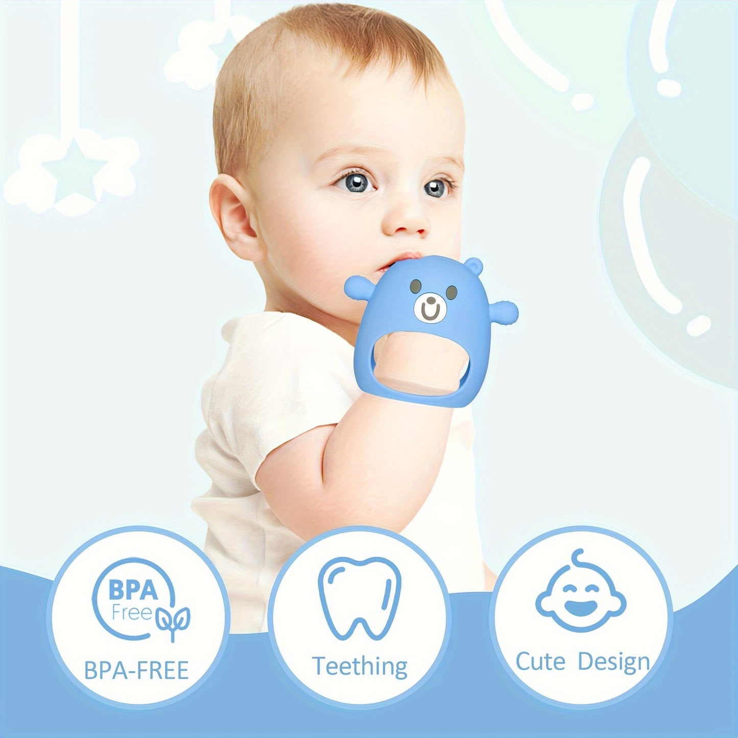 TYRY.HU Soft Silicone Teething Mitten for Young Children - Anti-Drop, BPA-Free Chew Toy for Babies 6 Months and Up | Ideal Hand Soother & Gift for Thanksgiving & Christmas, Satisfies Sucking Needs and Easy to Grip