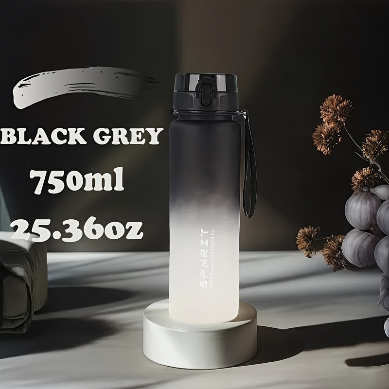 Gradient water bottle in 1000ml/750ml sizes, leak-proof BPA-free plastic for climbing, hand wash only. Ideal for home, office, outdoor activities, and as gifts for special occasions.