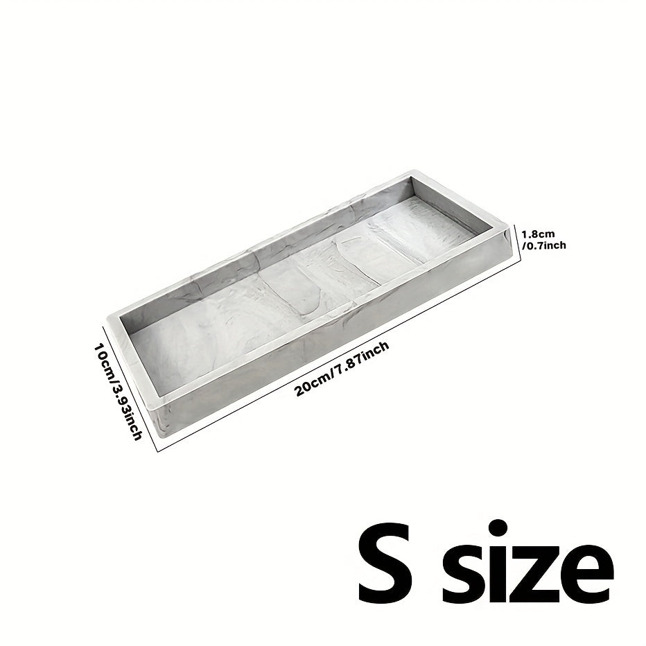 Single bathroom vanity silicone tray for counter, multi-functional organizer for sink, dresser, and home essentials.