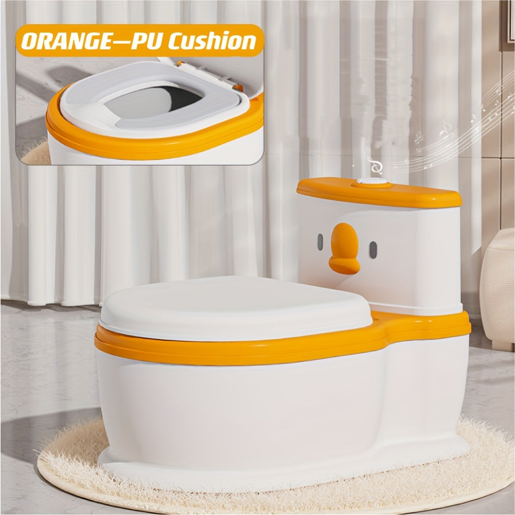 Creative Cartoon Design Portable Toilet for Kids - Fun Duck-Themed, Durable Plastic Potty Training Seat for Young Children