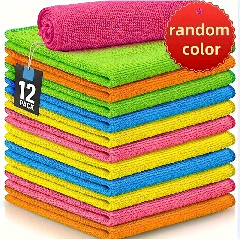 Mixed package includes 40 microfiber cleaning cloths (20 large, 12 small) and 20 cleaning rags in 5 random colors suitable for household and kitchen use. Colours include green, blue