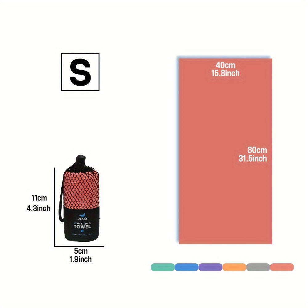 Высокоабсорбирующее микрофибровое полотенце для путешествий с функцией быстрого высыхания, поставляется в легком сетчатом мешке. Идеально подходит для кемпинга, спорта, пляжа, походов, йоги, гольфа и пеклбола.