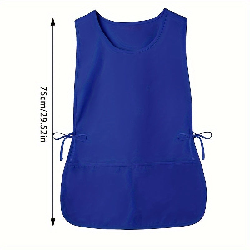 Polyester cobbler apron with pockets, a durable professional choice for supermarket and home use.