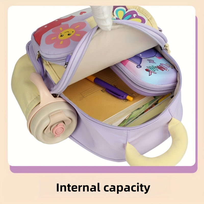 Cute cartoon mini backpack for kids - lightweight, durable nylon with adjustable straps and polyester lining