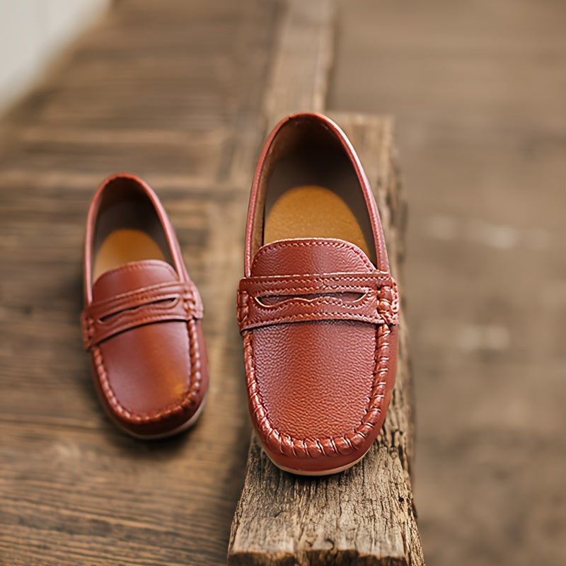 Boys' Vintage Slip On Loafers: Lightweight Non-slip Shoes for All Seasons