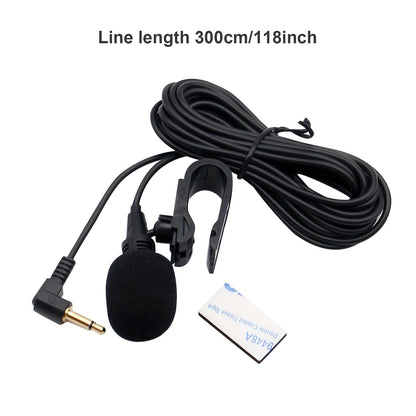 Car audio microphone with 3.5mm clip jack plug, ideal for professionals.